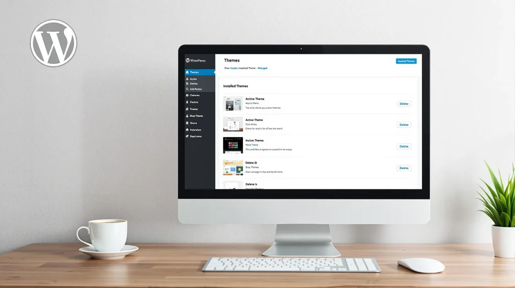 WordPress temaları yönetim ekranı açık bir bilgisayar ekranı